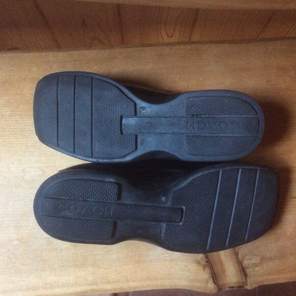 Coach Rita Spazzalato Black Leather Classic Square Toe Slip On Loafers Size 8.5B - Picture 5 of 9